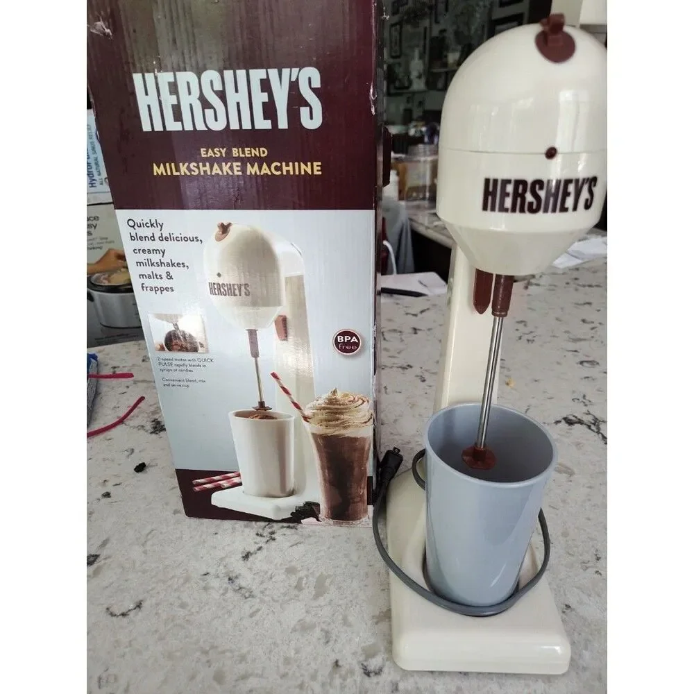 NEW Hershey's Chocolate Brand Milkshake Maker Mixer Brown Battery Power BPA FREE